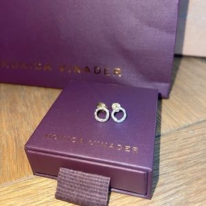 Monica Vinader - 18ct gold plated vermeil Riva studs